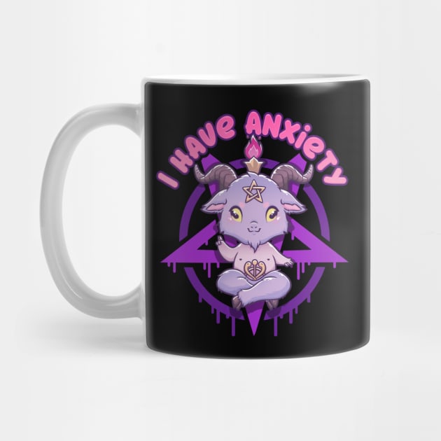 I have Anxiety - Creepy Cute Baphomet T-Shirt by biNutz